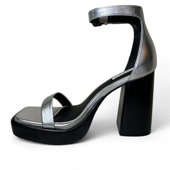 Rag & Bone Women's Silver Leather Matrix Platform Sandal, US 8, EU 38, NIB - Picture 14 of 14